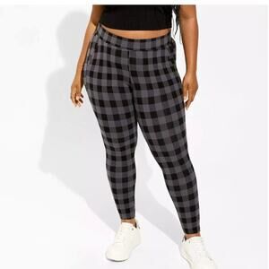 Torrid Grey Full-Length Pocket Legging Checkered Plaid Sz M (Torrid Sz 00)